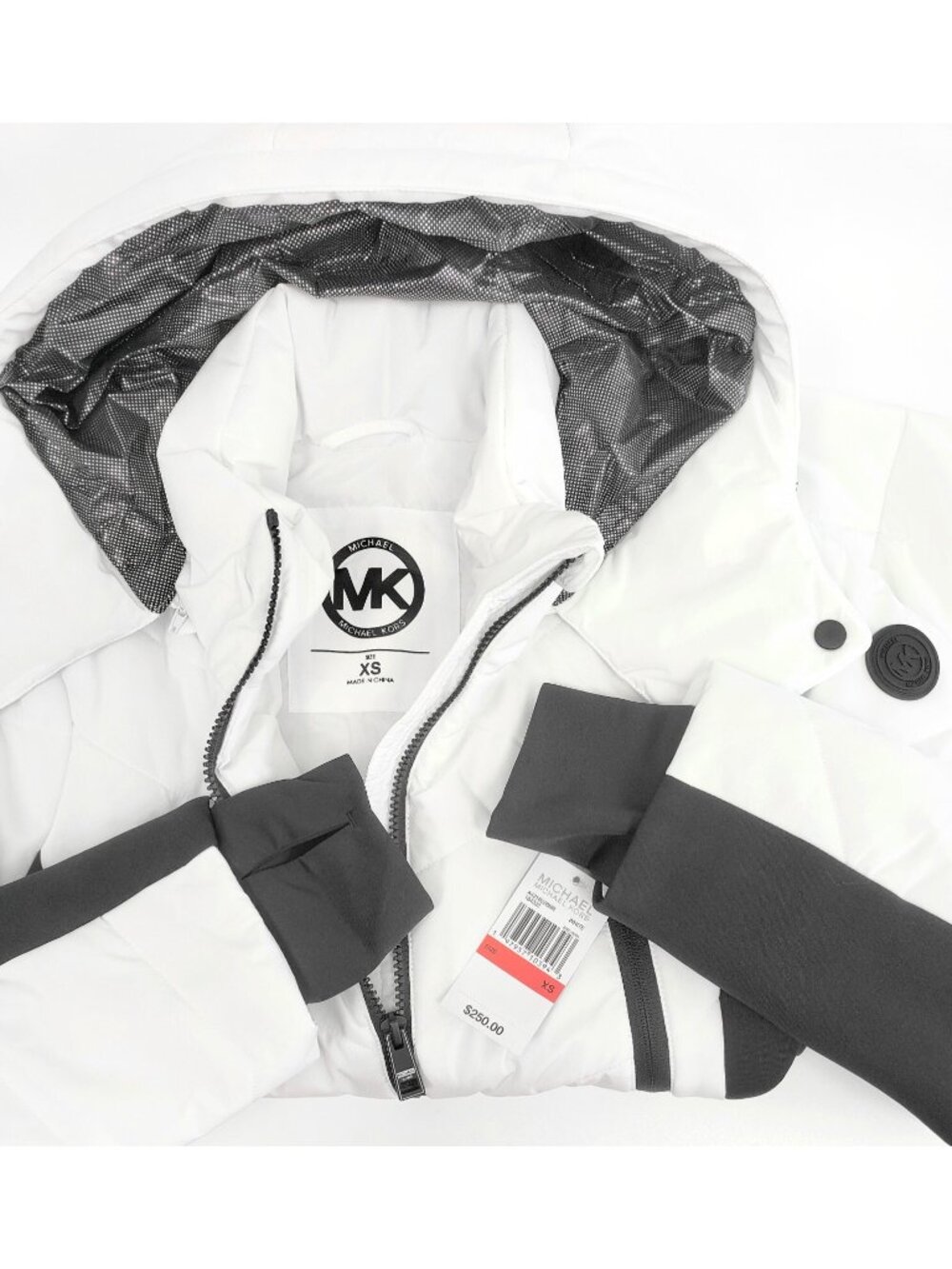 Michael Kors Women's Hooded Belted Quilted Insulated Puffer Jacket White Size XS - Picture 2 of 3